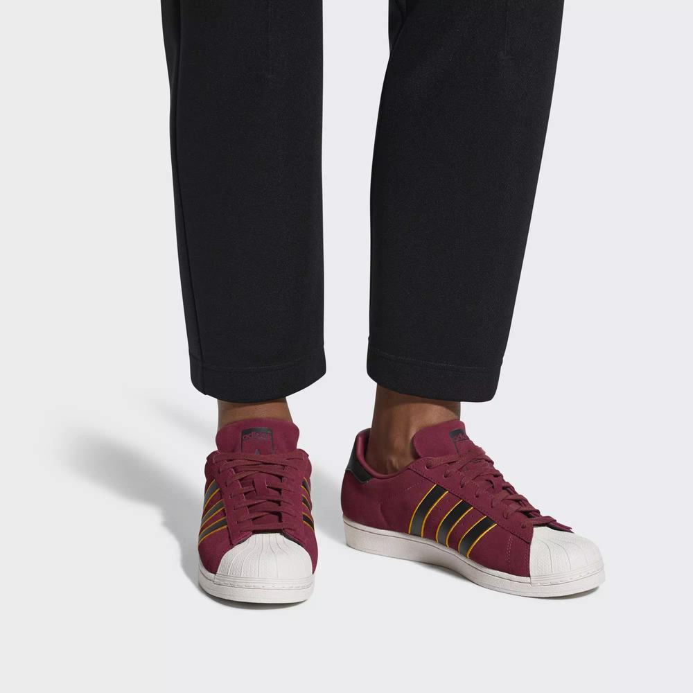 Adidas Superstar Tenis Rojos Para Hombre (MX-26365)
